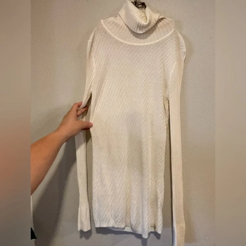 Maison Scotch Scotch & Soda Ribbed Turtleneck Sweater Cream Size S